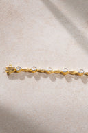 Gold 925 sterling silver heart crystal stone bracelet 20