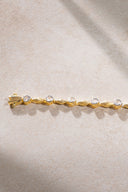 Gold 925 sterling silver heart crystal stone bracelet 20