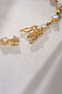 Gold 925 sterling silver heart crystal stone bracelet 20