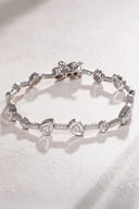 Silver 925 sterling silver bracelet with baguette and crystal stone details 21