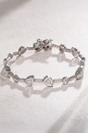 Silver 925 sterling silver bracelet with baguette and crystal stone details 21