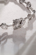 Silver 925 sterling silver bracelet with baguette and crystal stone details 21