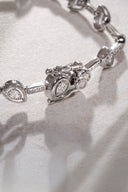 Silver 925 sterling silver bracelet with baguette and crystal stone details 21