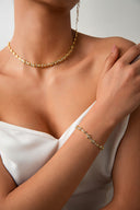 Gold 925 sterling silver bracelet with baguette and crystal stone details 21