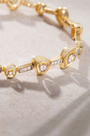 Gold 925 sterling silver bracelet with baguette and crystal stone details 21