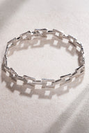 Silver 925 sterling silver bracelet with ring detail 22