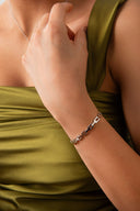 Silver 925 sterling silver bracelet with ring detail 22