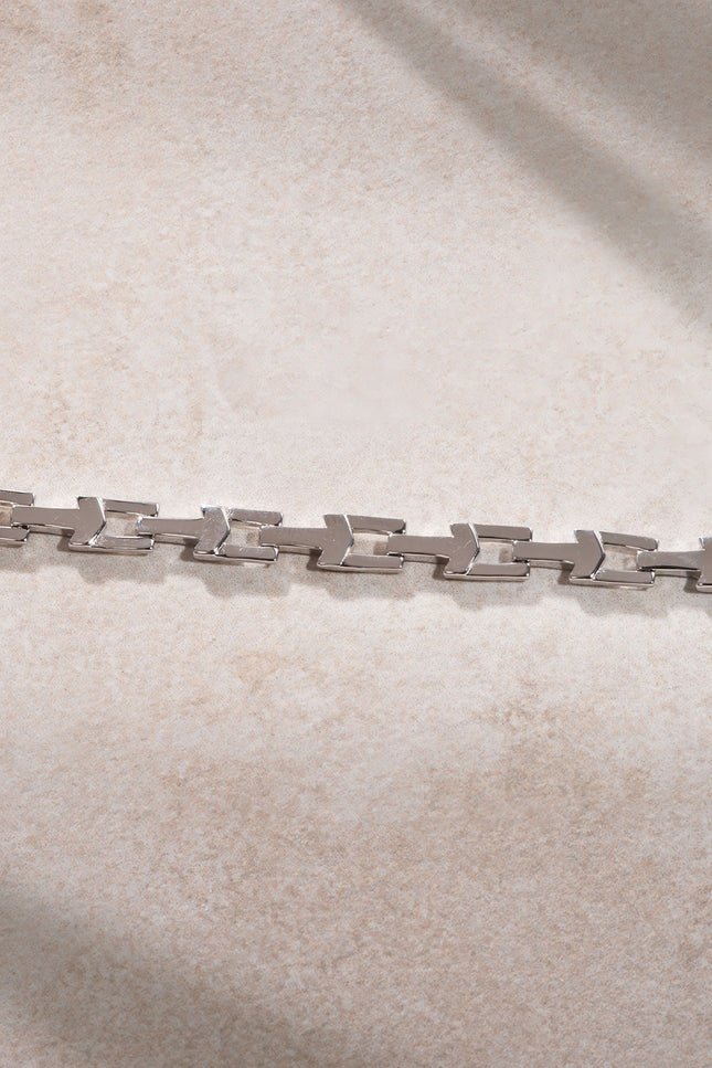 Silver 925 sterling silver bracelet with ring detail 22