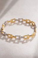 Gold 925 sterling silver bracelet with ring detail 22