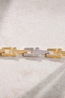 Gold 925 sterling silver bracelet with ring detail 22