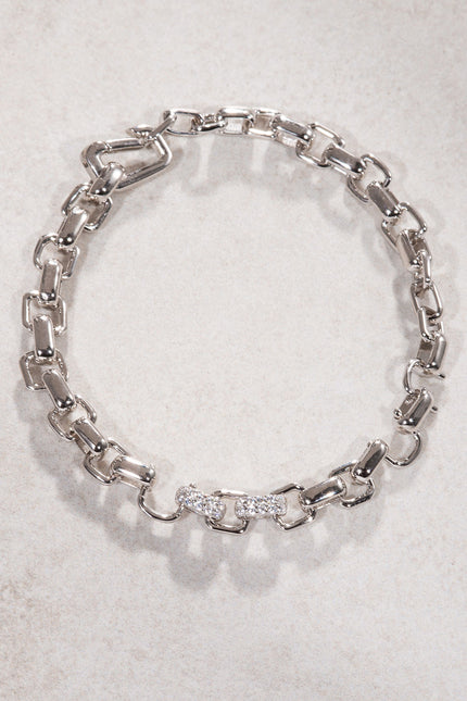 Silver 925 sterling silver bracelet with ring and stone details 26