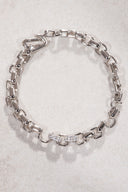 Silver 925 sterling silver bracelet with ring and stone details 26