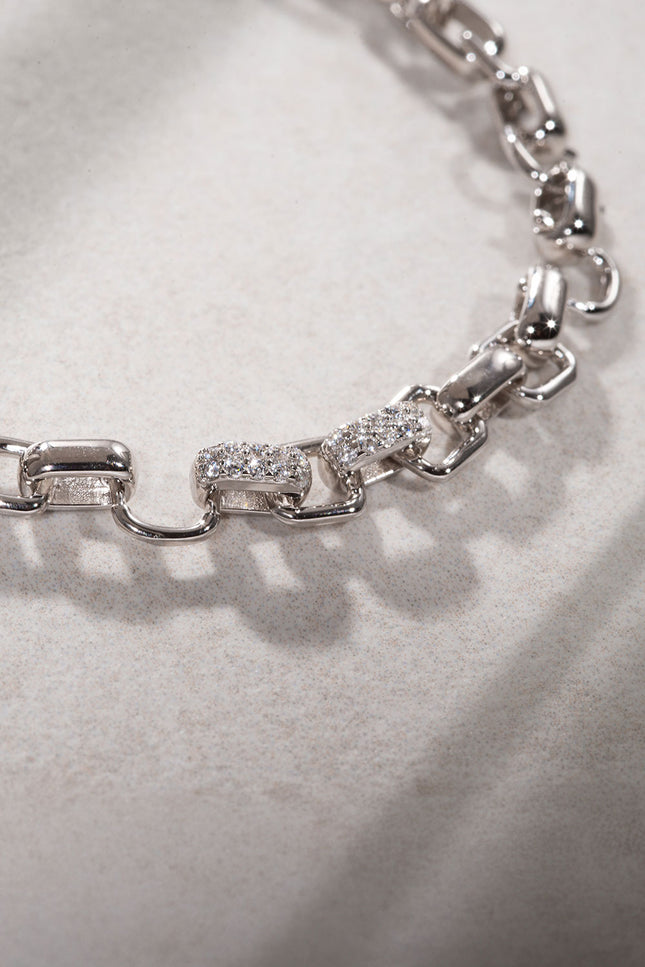 Silver 925 sterling silver bracelet with ring and stone details 26