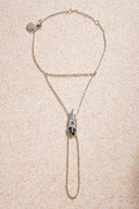 Silver 925 sterling silver shahmaran with bird feather and crystal stone detail 27