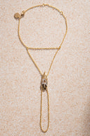 Gold 925 sterling silver shahmaran with bird feather and crystal stone detail 27