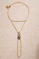 Gold 925 sterling silver shahmaran with bird feather and crystal stone detail 27