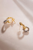 Gold 925 sterling silver interlocking hoop earrings 29