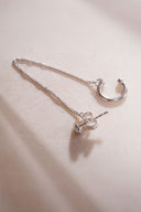 Silver Stylish 925 sterling silver earrings with chain detail 30