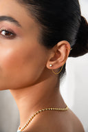 Gold Stylish 925 sterling silver earrings with chain detail 30