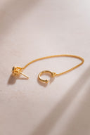 Gold Stylish 925 sterling silver earrings with chain detail 30