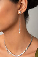 Silver Star and stone detailed 925 sterling silver earrings 32