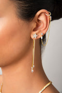 Gold Star and stone detailed 925 sterling silver earrings 32