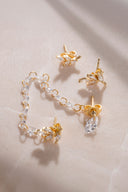Gold Leaf and crystal stone detailed 925 sterling silver earrings 33