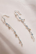 Silver Long and dangling crystal stone detailed 925 sterling silver earrings 34