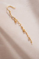 Gold Long and dangling crystal stone detailed 925 sterling silver earrings 34