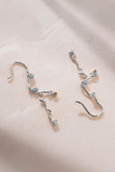 Silver 925 sterling silver crystal stone detailed earrings 35