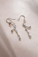 Silver 925 sterling silver crystal stone detailed earrings 35