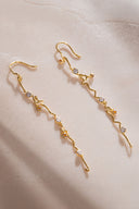 Gold 925 sterling silver crystal stone detailed earrings 35