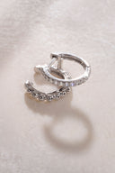 Silver 925 sterling silver hoop and crystal stone detailed earrings pair 38