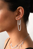 Silver Elegant 925 sterling silver earrings with sparkling stone details 40