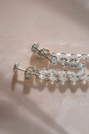 Silver Elegant 925 sterling silver earrings with sparkling stone details 40