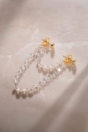 Gold Elegant 925 sterling silver earrings with sparkling stone details 40