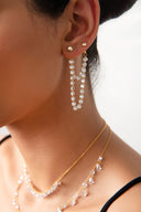 Gold Elegant 925 sterling silver earrings with sparkling stone details 40