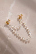 Gold Elegant 925 sterling silver earrings with sparkling stone details 40