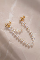 Gold Elegant 925 sterling silver earrings with sparkling stone details 40