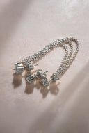 Silver Crystal stone chain detailed 925 sterling silver earrings 41