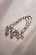 Silver Crystal stone chain detailed 925 sterling silver earrings 41