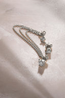 Silver Crystal stone chain detailed 925 sterling silver earrings 41