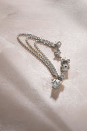 Silver Crystal stone chain detailed 925 sterling silver earrings 41