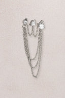 Silver Crystal stone chain detailed 925 sterling silver earrings 41