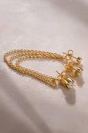 Gold Crystal stone chain detailed 925 sterling silver earrings 41