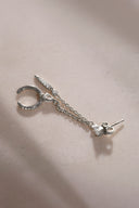 Silver Crystal stone detailed and dangling 925 sterling silver earrings 42