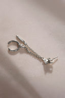 Silver Crystal stone detailed and dangling 925 sterling silver earrings 42