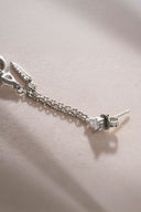Silver Crystal stone detailed and dangling 925 sterling silver earrings 42
