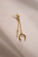 Gold Crystal stone detailed and dangling 925 sterling silver earrings 42