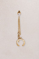 Gold Crystal stone detailed and dangling 925 sterling silver earrings 42